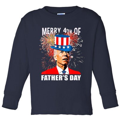 Biden 4th Of July Joe Biden Happy Father's Day Funny Toddler Long Sleeve Shirt