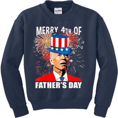 Biden 4th Of July Joe Biden Happy Father's Day Funny Kids Sweatshirt
