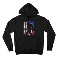 Bigfoot 4th Of July American USA Flag Patriotic Veterans Day Hoodie