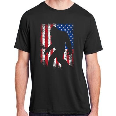 Bigfoot 4th Of July American USA Flag Patriotic Veterans Day Adult ChromaSoft Performance T-Shirt