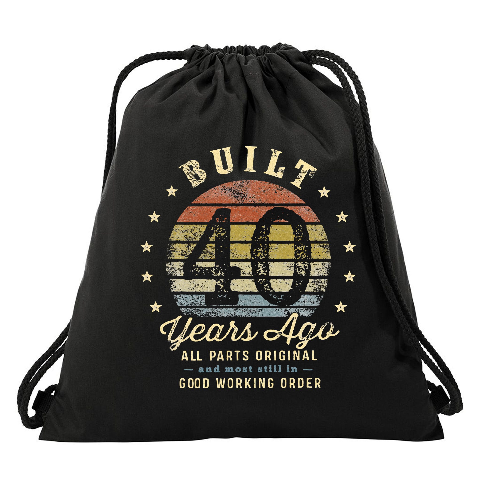 Built 40 Years Ago All Parts Original Gifts 40th Birthday Drawstring Bag