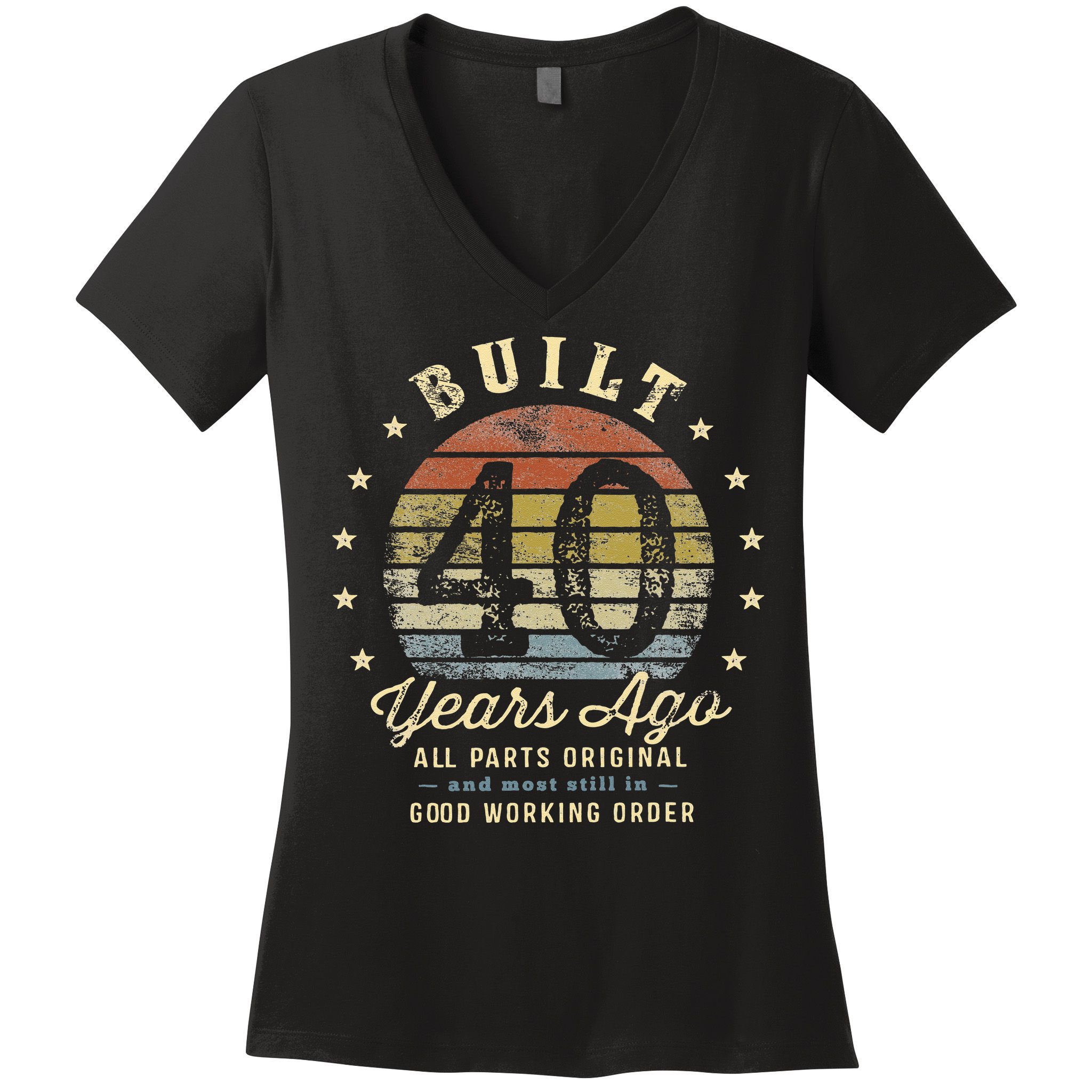 Built 40 Years Ago All Parts Original Gifts 40th Birthday Women's V-Neck T-Shirt
