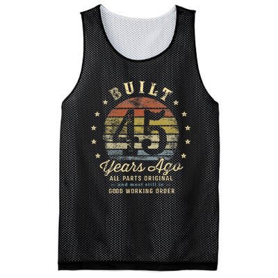 Built 45 Years Ago All Parts Original Gifts 45th Birthday Mesh Reversible Basketball Jersey Tank