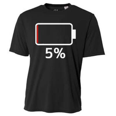 Battery 5 Charged Energy Battery Low Battery Low Dead Cooling Performance Crew T-Shirt