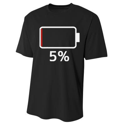 Battery 5 Charged Energy Battery Low Battery Low Dead Performance Sprint T-Shirt