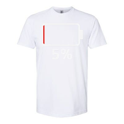 Battery 5 Charged Energy Battery Low Battery Low Dead Softstyle CVC T-Shirt