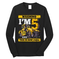 Birthday 5 Construction 5th Birthday Roller 5th Birthday Long Sleeve Shirt