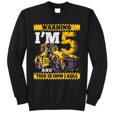 Birthday 5 Construction 5th Birthday Roller 5th Birthday Sweatshirt