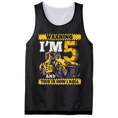 Birthday 5 Construction 5th Birthday Roller 5th Birthday Mesh Reversible Basketball Jersey Tank