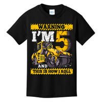 Birthday 5 Construction 5th Birthday Roller 5th Birthday Kids T-Shirt