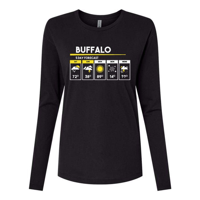 Buffalo 5 Days Forecast Womens Cotton Relaxed Long Sleeve T-Shirt