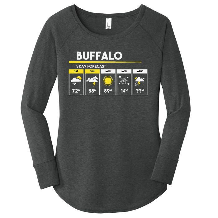 Buffalo 5 Days Forecast Women's Perfect Tri Tunic Long Sleeve Shirt