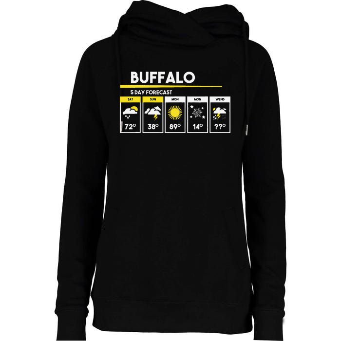 Buffalo 5 Days Forecast Womens Funnel Neck Pullover Hood