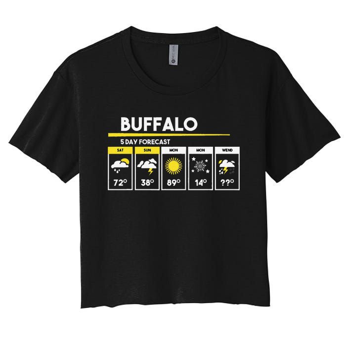 Buffalo 5 Days Forecast Women's Crop Top Tee