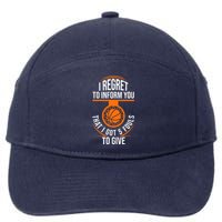 Basketball 5 Fouls Quote - Funny Basketball 7-Panel Snapback Hat