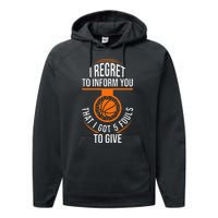 Basketball 5 Fouls Quote Funny Basketball Performance Fleece Hoodie