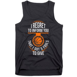 Basketball 5 Fouls Quote Funny Basketball Tank Top