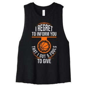 Basketball 5 Fouls Quote Funny Basketball Women's Racerback Cropped Tank