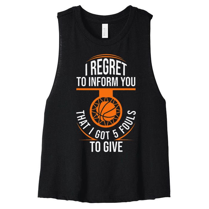 Basketball 5 Fouls Quote Funny Basketball Women's Racerback Cropped Tank