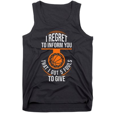 Basketball 5 Fouls Quote Funny Basketball Tank Top