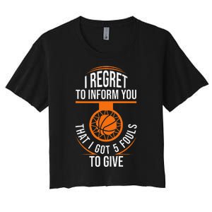 Basketball 5 Fouls Quote Funny Basketball Women's Crop Top Tee