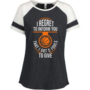 Basketball 5 Fouls Quote Funny Basketball Enza Ladies Jersey Colorblock Tee