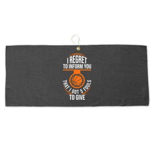 Basketball 5 Fouls Quote Gift Funny Basketball Funny Gift Large Microfiber Waffle Golf Towel