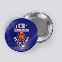 Basketball 5 Fouls Quote Gift Funny Basketball Funny Gift Button