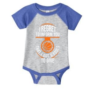 Basketball 5 Fouls Quote Gift Funny Basketball Funny Gift Infant Baby Jersey Bodysuit