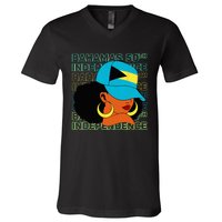 Bahamas 50th Independence Day Bahamian Bahamas Flag V-Neck T-Shirt