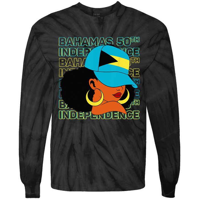 Bahamas 50th Independence Day Bahamian Bahamas Flag Tie-Dye Long Sleeve Shirt