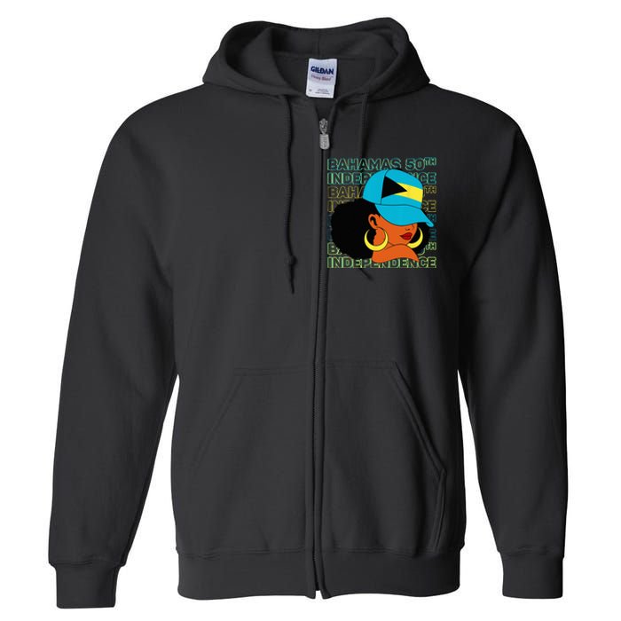 Bahamas 50th Independence Day Bahamian Bahamas Flag Full Zip Hoodie