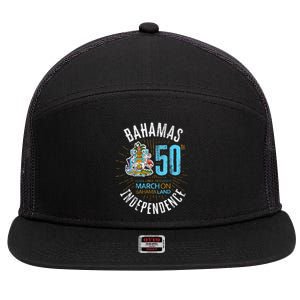 Bahamas 50th Independence Bahamian Flag Nassau Bahamas Flag 7 Panel Mesh Trucker Snapback Hat