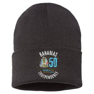 Bahamas 50th Independence Bahamian Flag Nassau Bahamas Flag Sustainable Knit Beanie