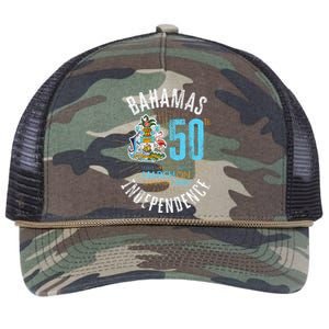 Bahamas 50th Independence Bahamian Flag Nassau Bahamas Flag Retro Rope Trucker Hat Cap