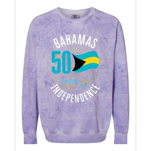 Bahamas 50th Independence Bahamian Flag Nassau Bahamas Flag Colorblast Crewneck Sweatshirt