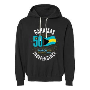 Bahamas 50th Independence Bahamian Flag Nassau Bahamas Flag Garment-Dyed Fleece Hoodie