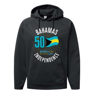 Bahamas 50th Independence Bahamian Flag Nassau Bahamas Flag Performance Fleece Hoodie