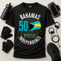 Bahamas 50th Independence Bahamian Flag Nassau Bahamas Flag Cooling Performance Crew T-Shirt