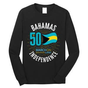 Bahamas 50th Independence Bahamian Flag Nassau Bahamas Flag Long Sleeve Shirt