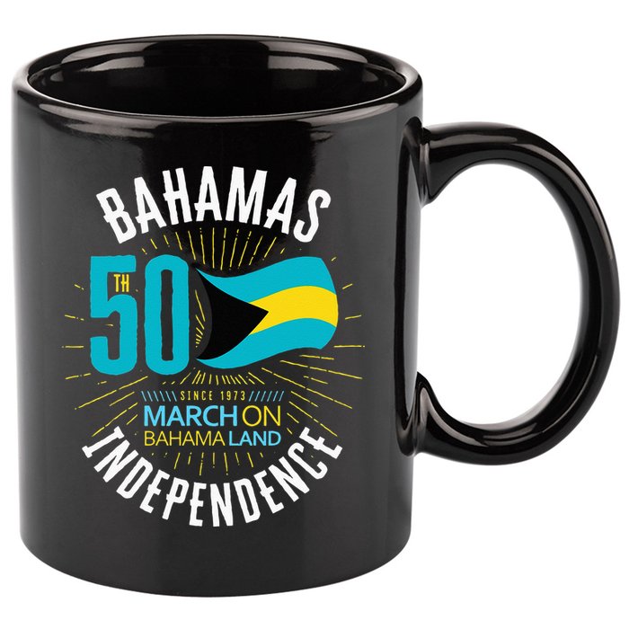 Bahamas 50th Independence Bahamian Flag Nassau Bahamas Flag 11oz C Handle Ceramic Mug