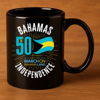 Bahamas 50th Independence Bahamian Flag Nassau Bahamas Flag 11oz C Handle Ceramic Mug