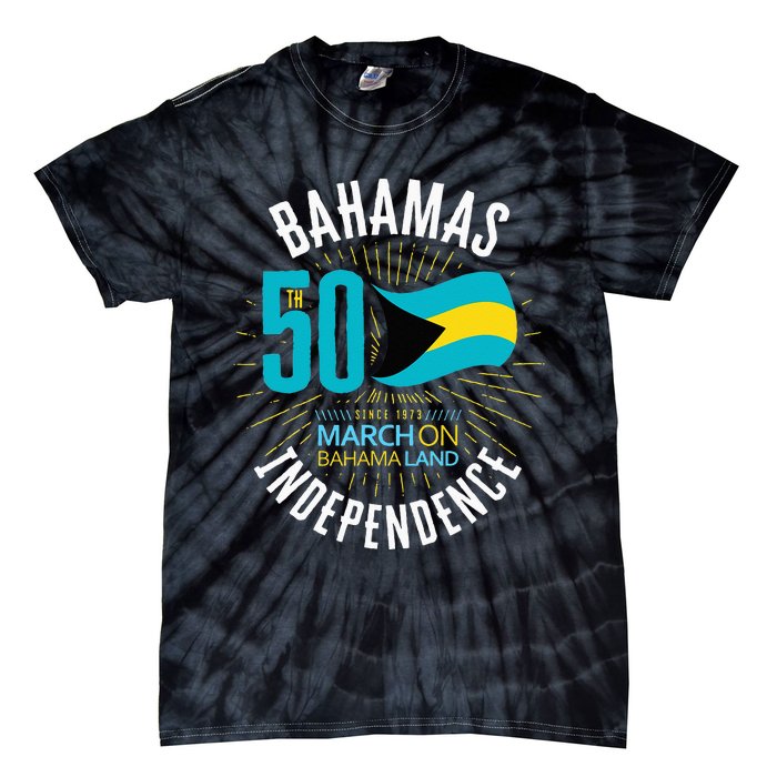 Bahamas 50th Independence Bahamian Flag Nassau Bahamas Flag Tie-Dye T-Shirt