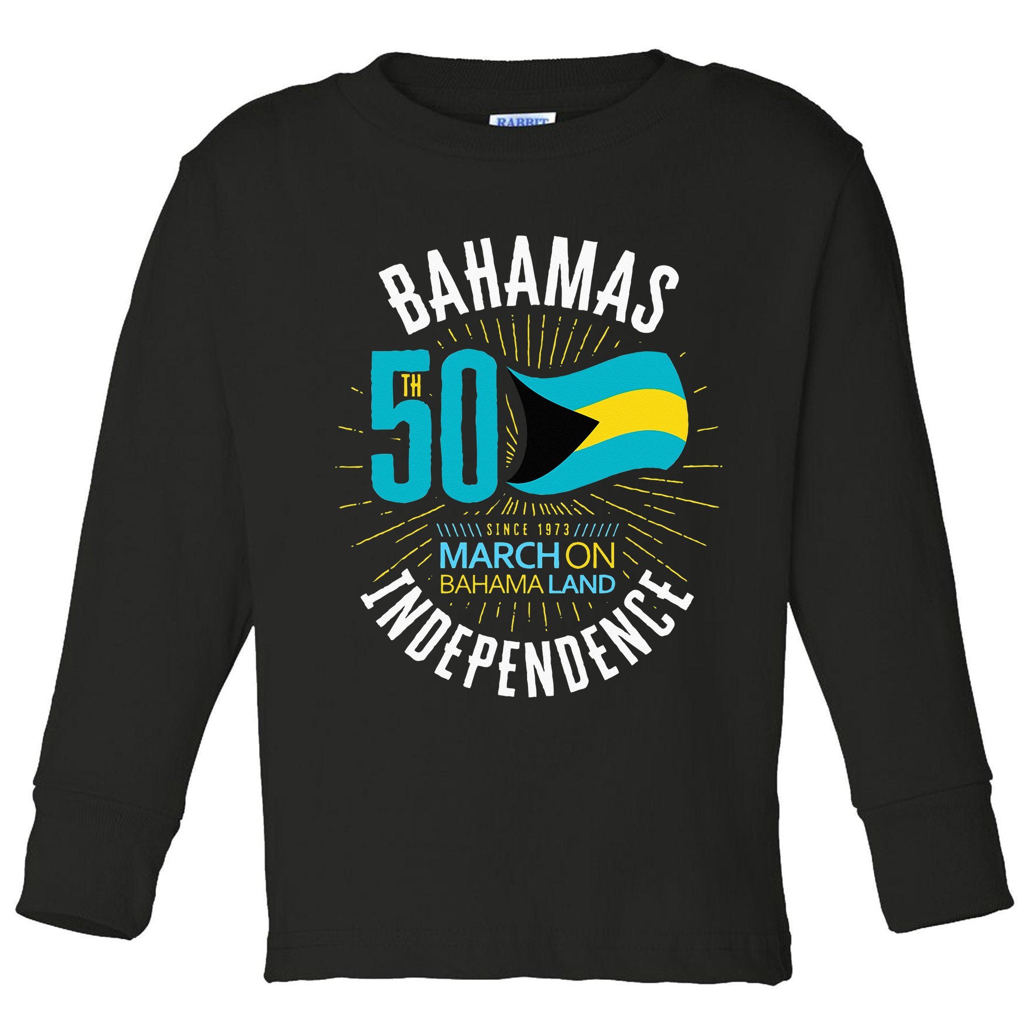Bahamas 50th Independence Bahamian Flag Nassau Bahamas Flag Toddler Long Sleeve Shirt