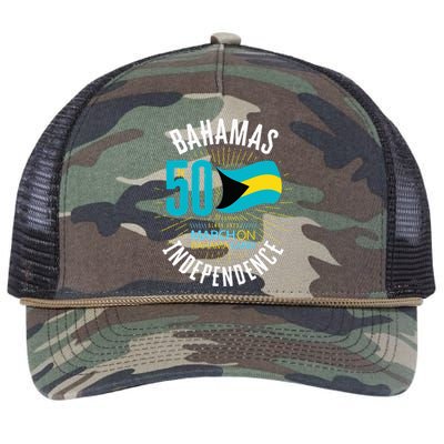 Bahamas 50th Independence Bahamian Flag Nassau Bahamas Flag Retro Rope Trucker Hat Cap