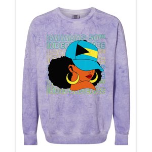 Bahamas 50th Independence Day Bahamian Flag Colorblast Crewneck Sweatshirt