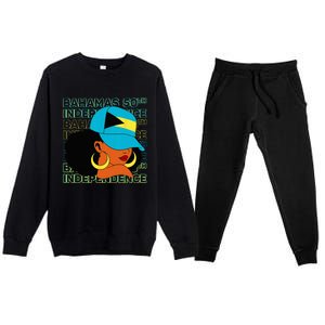 Bahamas 50th Independence Day Bahamian Flag Premium Crewneck Sweatsuit Set