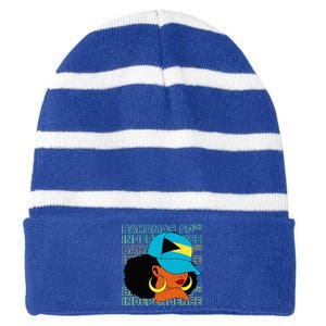 Bahamas 50th Independence Day Bahamian Flag Striped Beanie with Solid Band