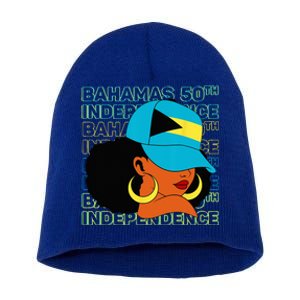 Bahamas 50th Independence Day Bahamian Flag Short Acrylic Beanie