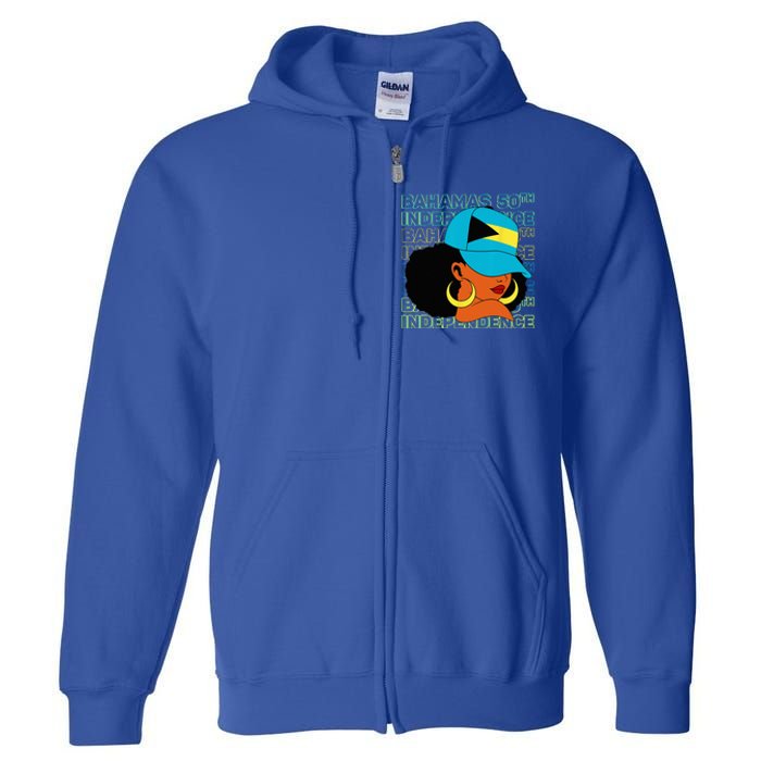 Bahamas 50th Independence Day Bahamian Flag Full Zip Hoodie